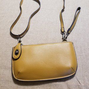 Joy Susan Women's Mini Crossbody Wristlet Clutch in Yellow Mustard NWOT